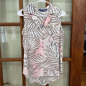 Apt. 9 Sleeveless Blouse - Pink, Black, and White